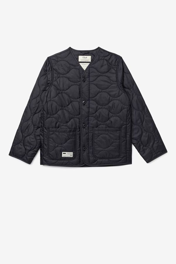 Fila Project 7 Lightweight Quilted Military Men's Jackets - Black,NZ 308-76895